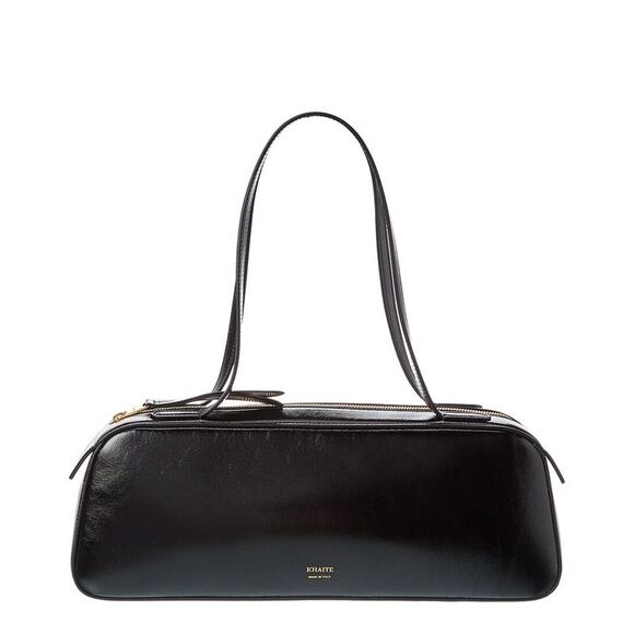 KHAITE Handbags - Khaite Simona Leather Shoulder Bag, Black